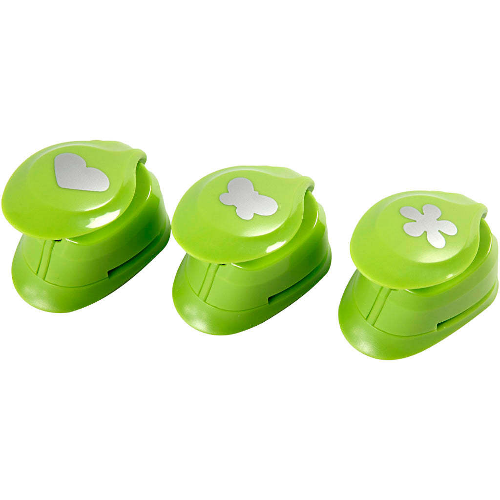 Paper Punches, flower, butterfly, heart, size 25 mm