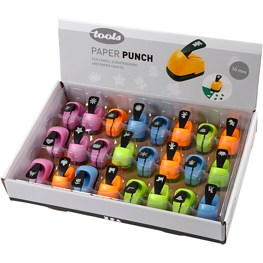 Paper Punches, every day and christmas, size 16 mm, 24 pc