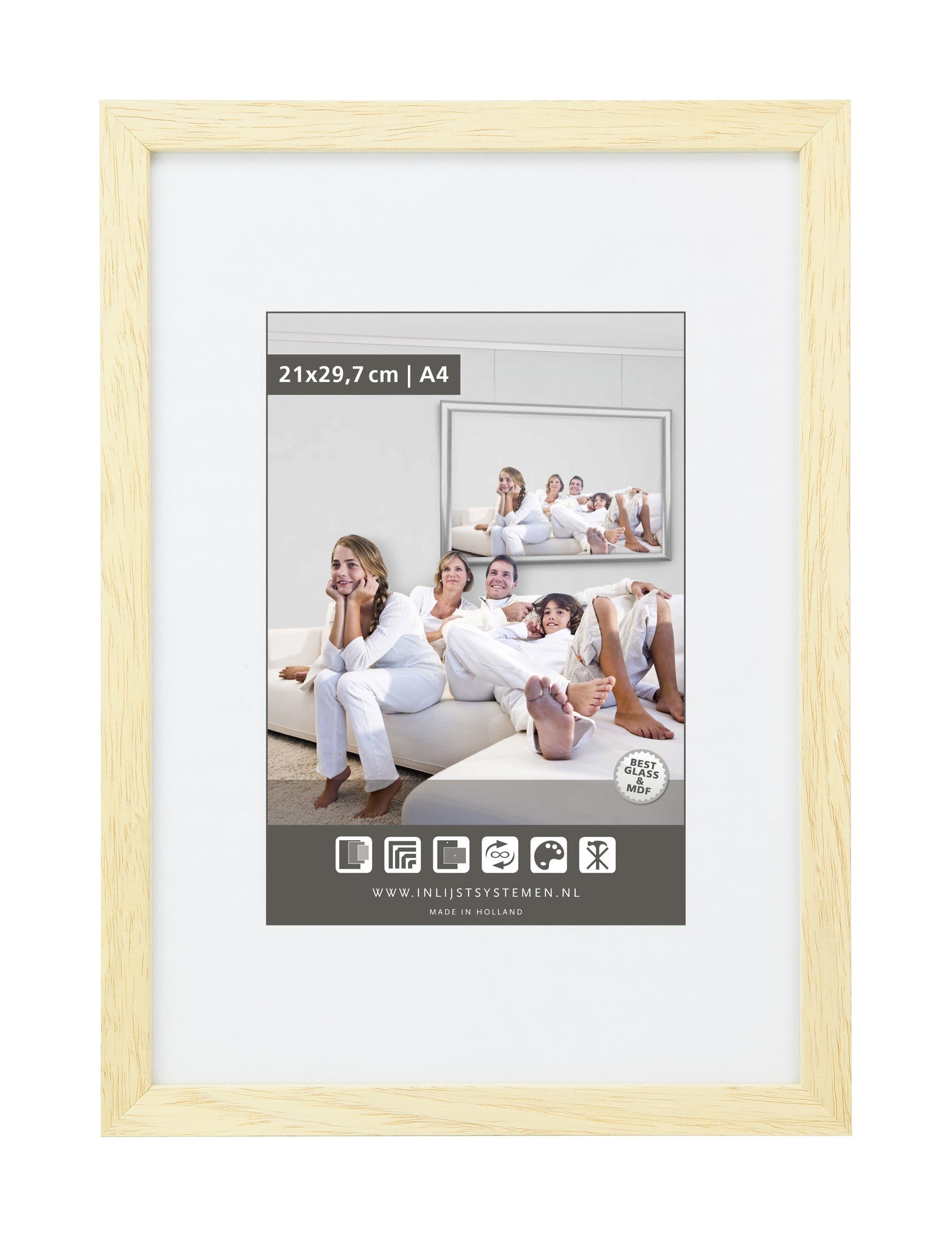 Photo Frame 18x24cm M100 Wood not varnished (1 pc)