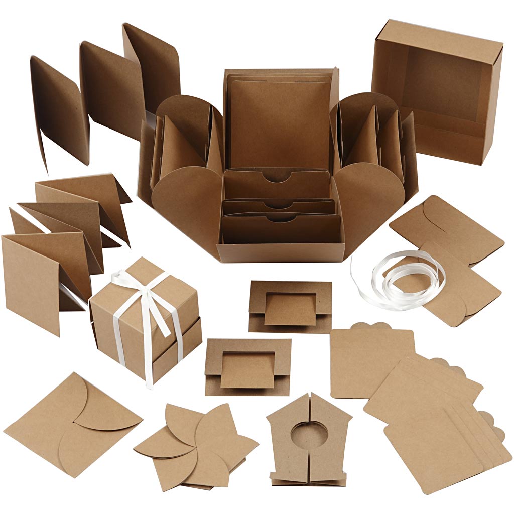 Explosion box, size 7x7x7,5+12x12x12 cm, natural
