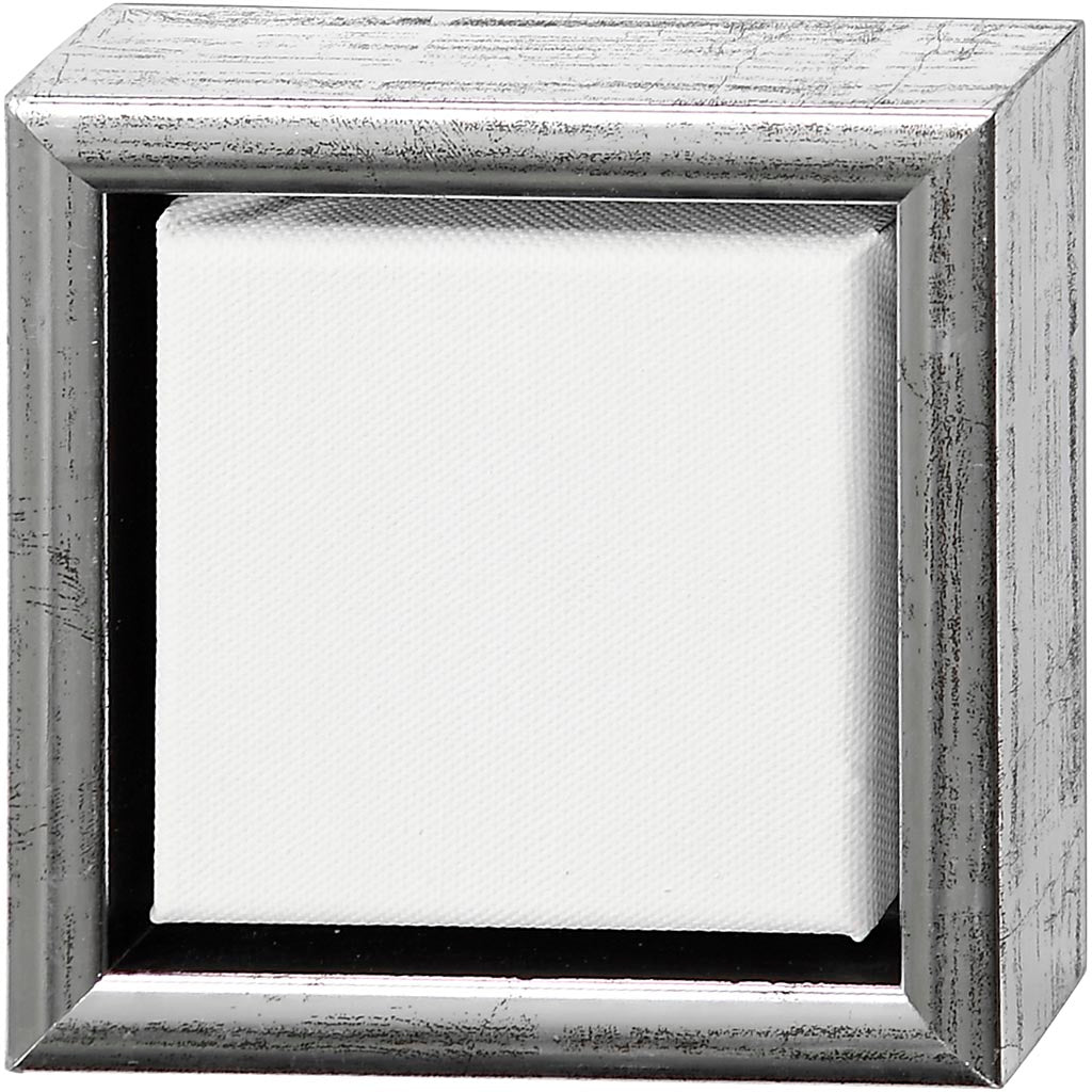Canvas with Wooden Frame, size 10x10 cm, 360 g, white, 6 pc