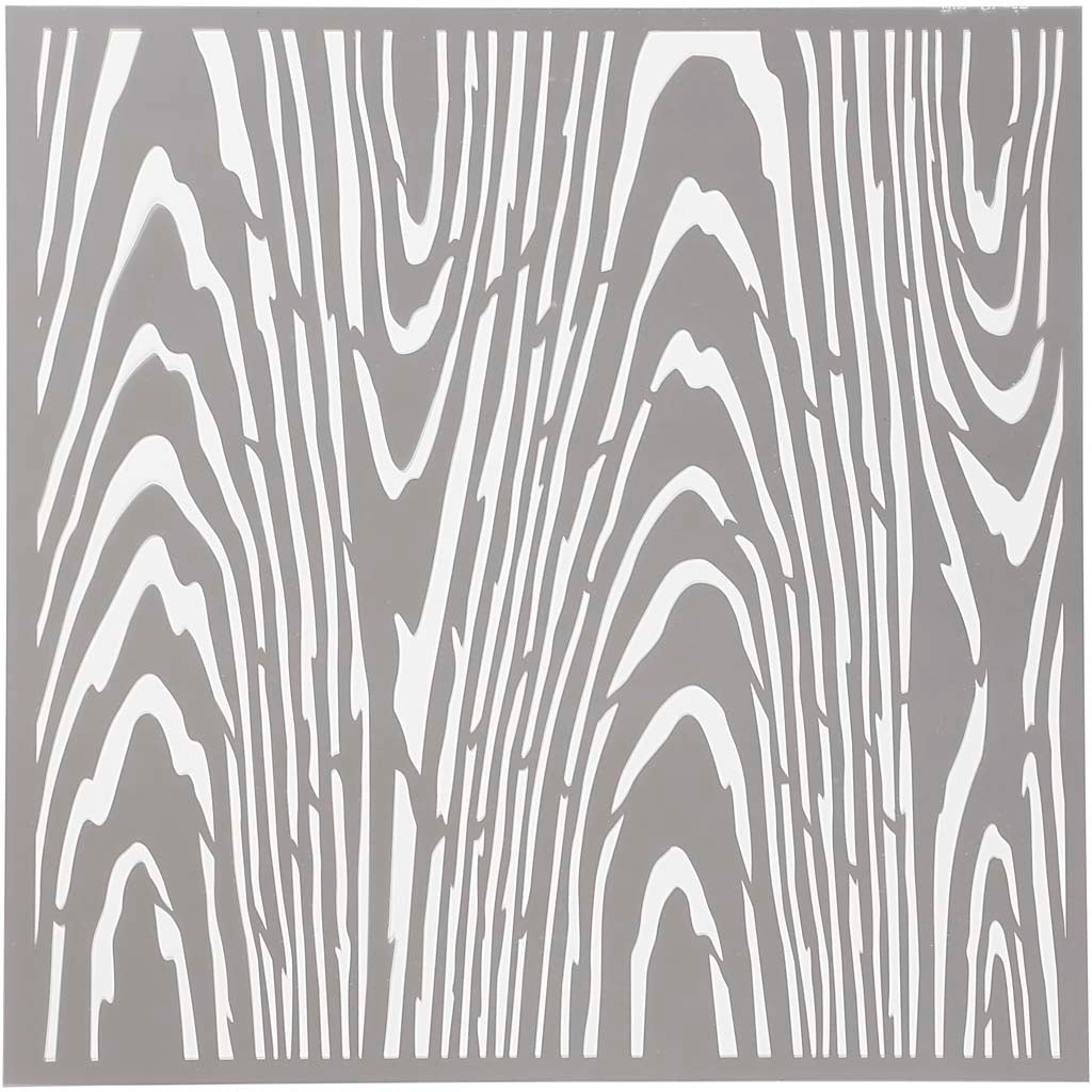 Stencil, wood grain texture, size 30,5x30,5 cm, thickness 0,31 mm, 1 sheet