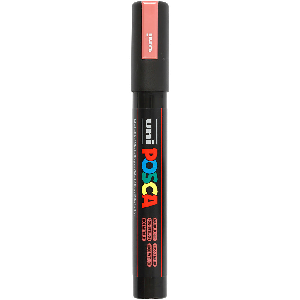 Posca Marker, no. PC-5M, line 2,5 mm, medium, metallic red