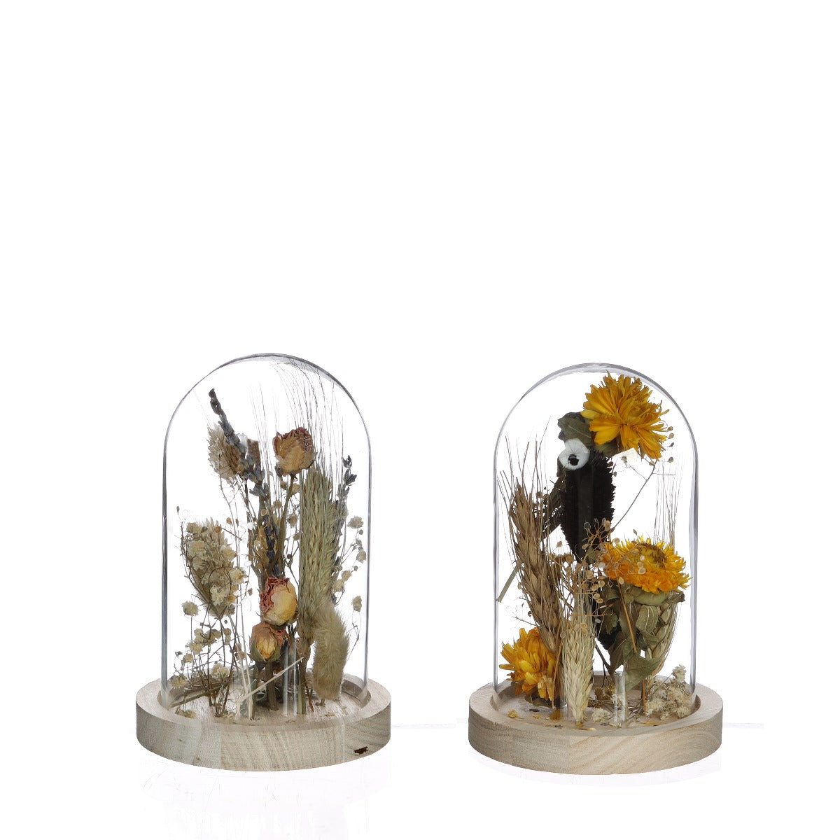 Glass jar with dried flowers natural Ø8cm (1 pcs.)