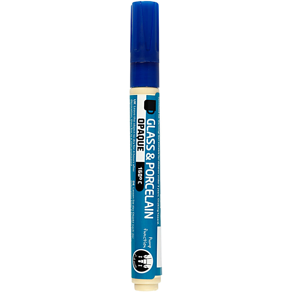 Glass and Porcelain Marker, line 2-4 mm, opaque, dark blue