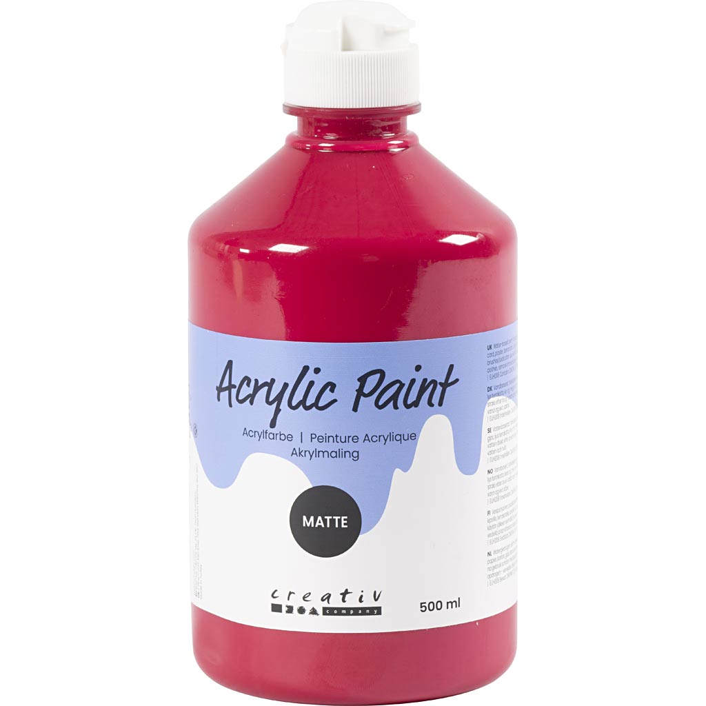 Acrylic Paint Matte, primary red, 500 ml/ 1 bottle