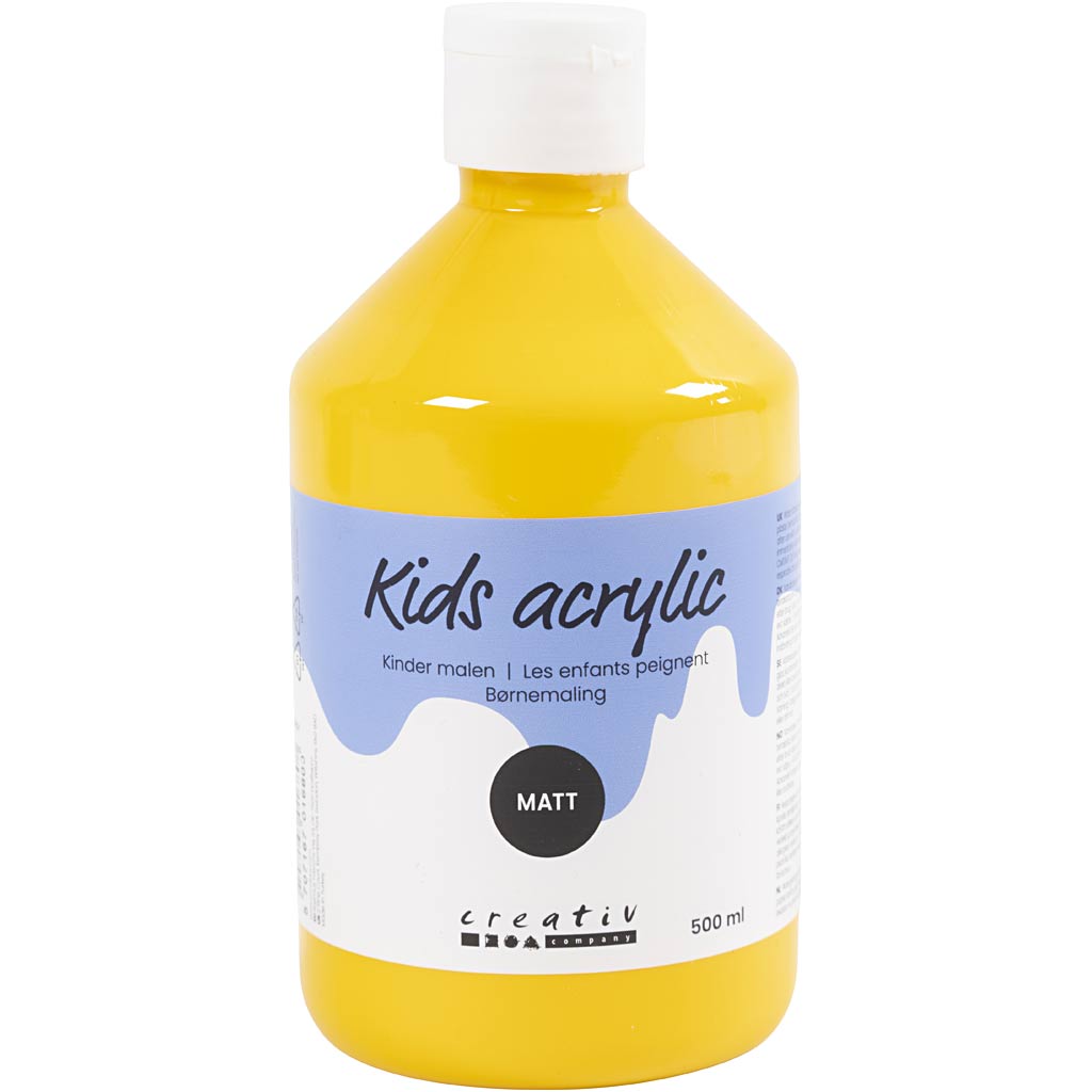 Acrylic Paint Matte, yellow, 500 ml/ 1 bottle