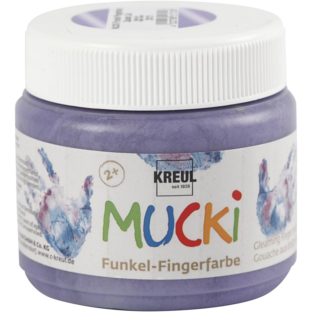 Mucki Finger Paint, metallic lilac, 150 ml/ 1 tub