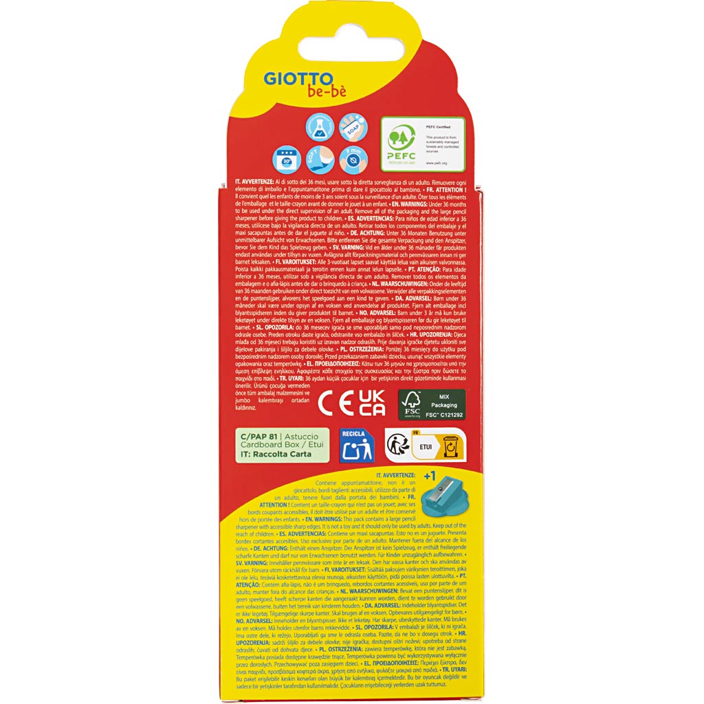 Colouring Pencils, L: 10,5 cm, thickness 13 mm, lead 6 mm, assorted colours, 6 pc