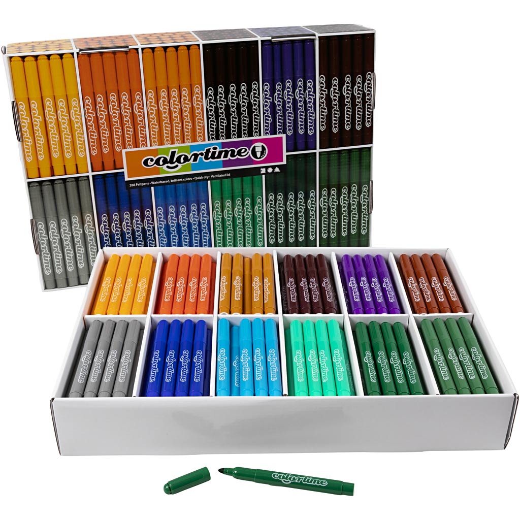 Colortime Markers, line 5 mm, additional colours, 12x24 pc