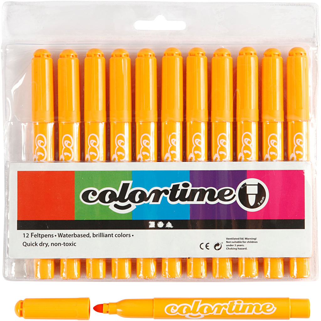 Colortime Markers, line 5 mm, warm yellow, 12 pc