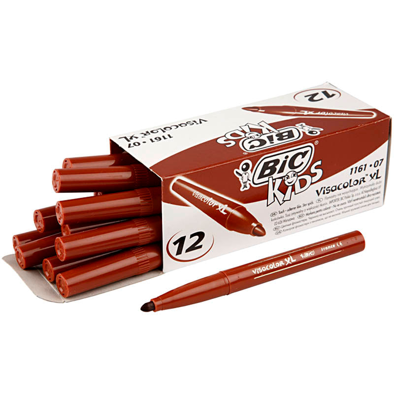 BIC Visa Color Marker, line 3 mm, medium brown, 12 pc