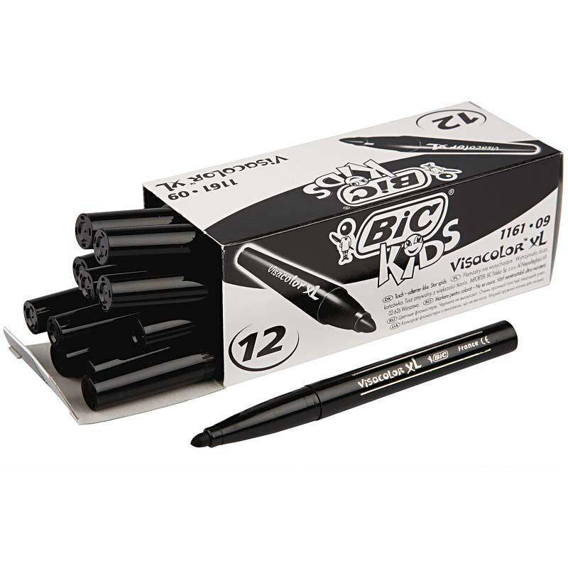 BIC Visa Color Marker, line 3 mm, black, 12 pc
