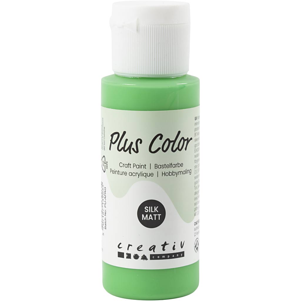 Plus Color Craft Paint, bright green, 60 ml/ 1 bottle