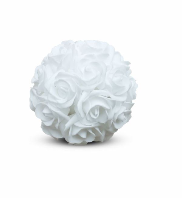 Deco Rose Ball Ø15cm white Foam (1 pc)