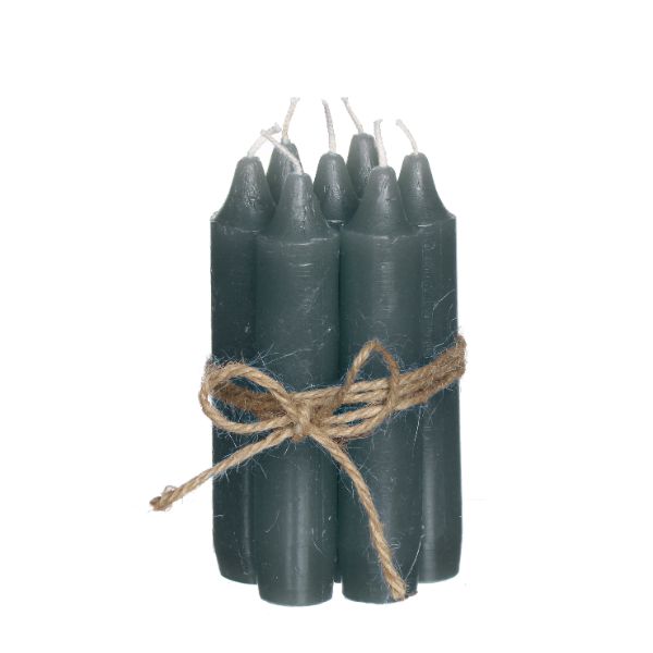 Candle tapered Grey 11cm tall (set of 7 pcs)