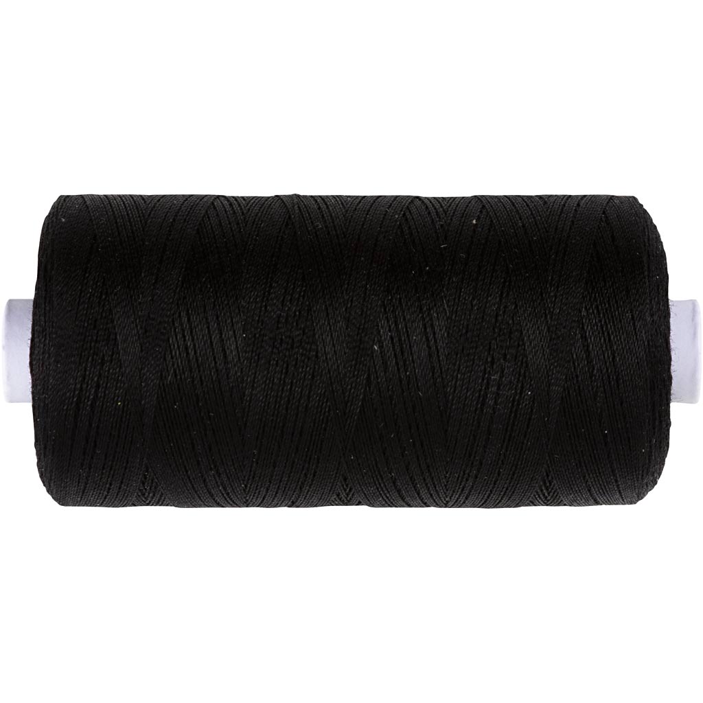 Sewing Thread, black, 1000 m/ 1 roll