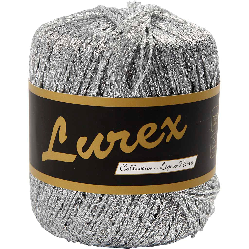 Lurex Yarn, L: 160 M, silver, 25 g/ 1 ball