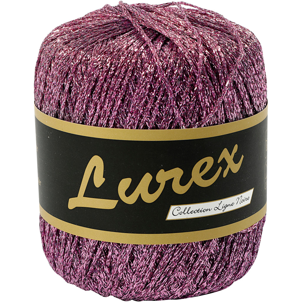 Lurex Yarn, L: 160 M, purple, 25 g/ 1 ball