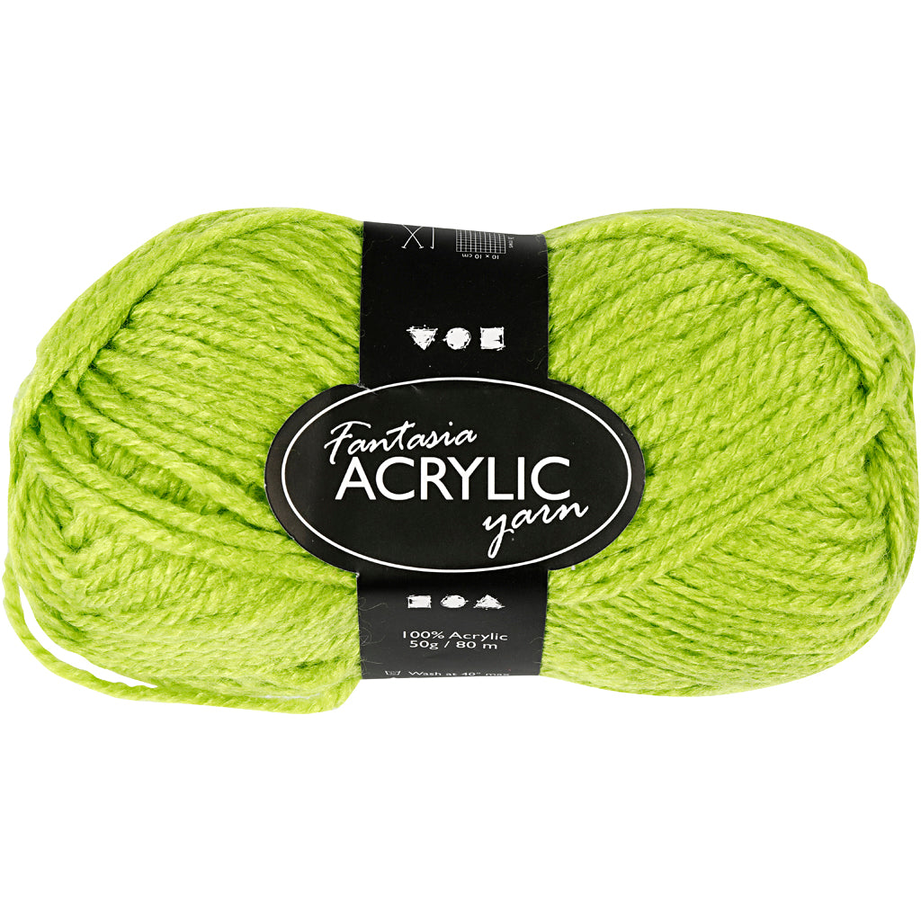 Fantasia Acrylic Yarn, L: 80 M, light green, 50 g/ 1 ball