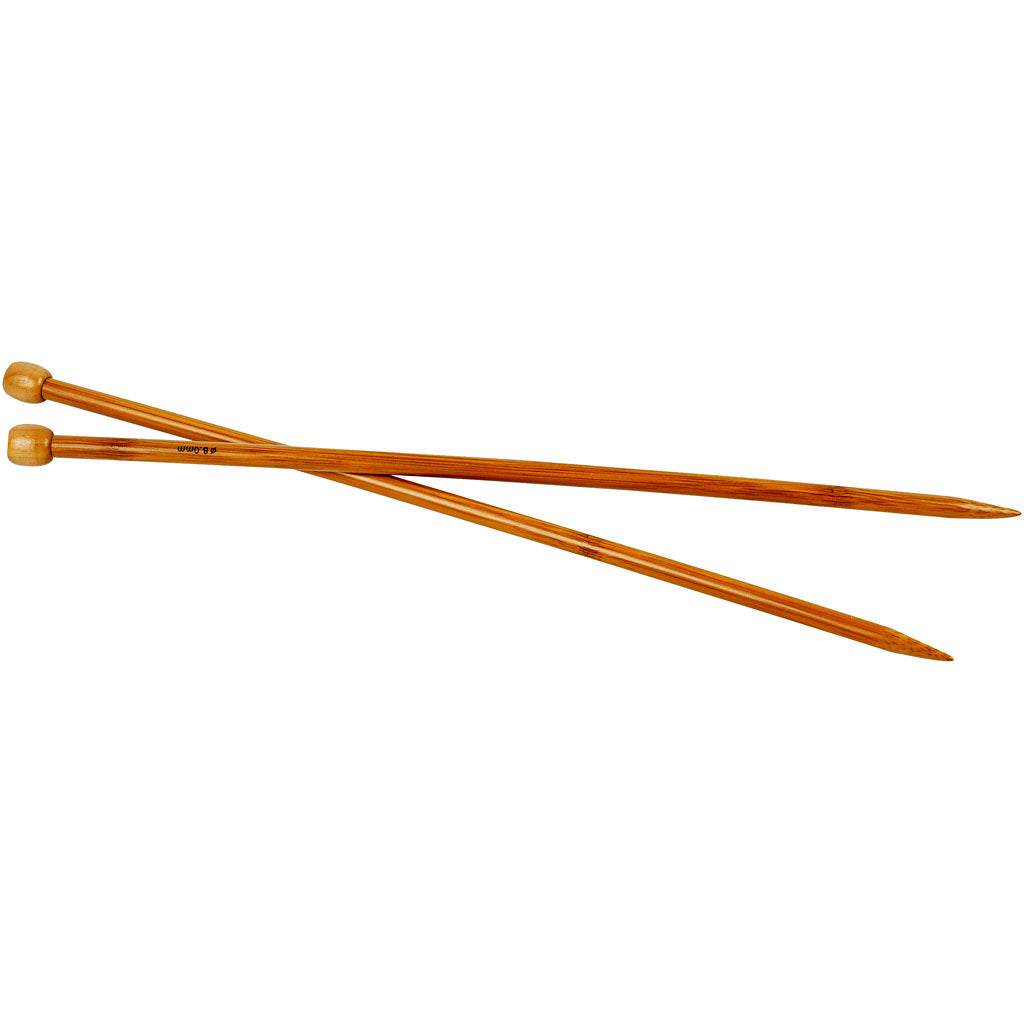 Knitting Needles, L: 35 cm, size 8 mm, 1 pair