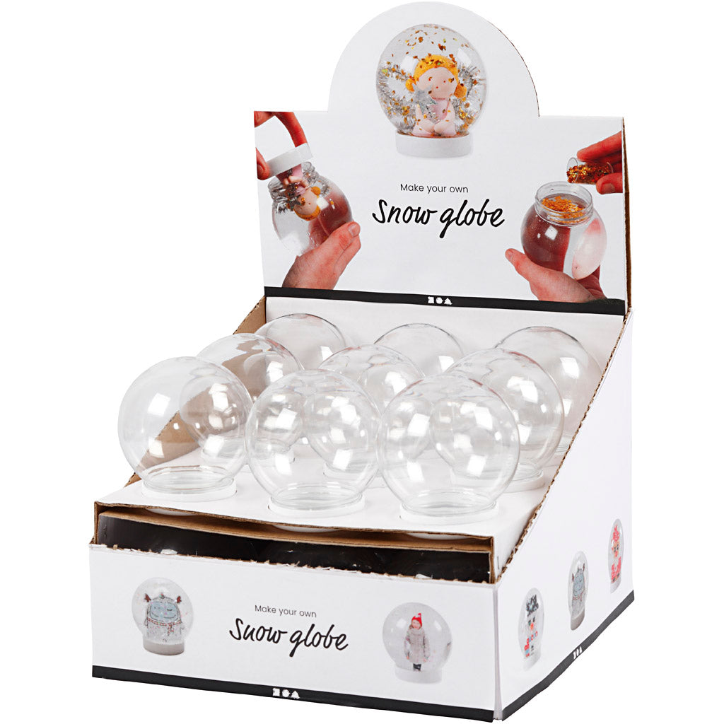 Snow Globe, H: 8,5 cm, dia. 8 cm, hole size 4,7 cm, 18 pc