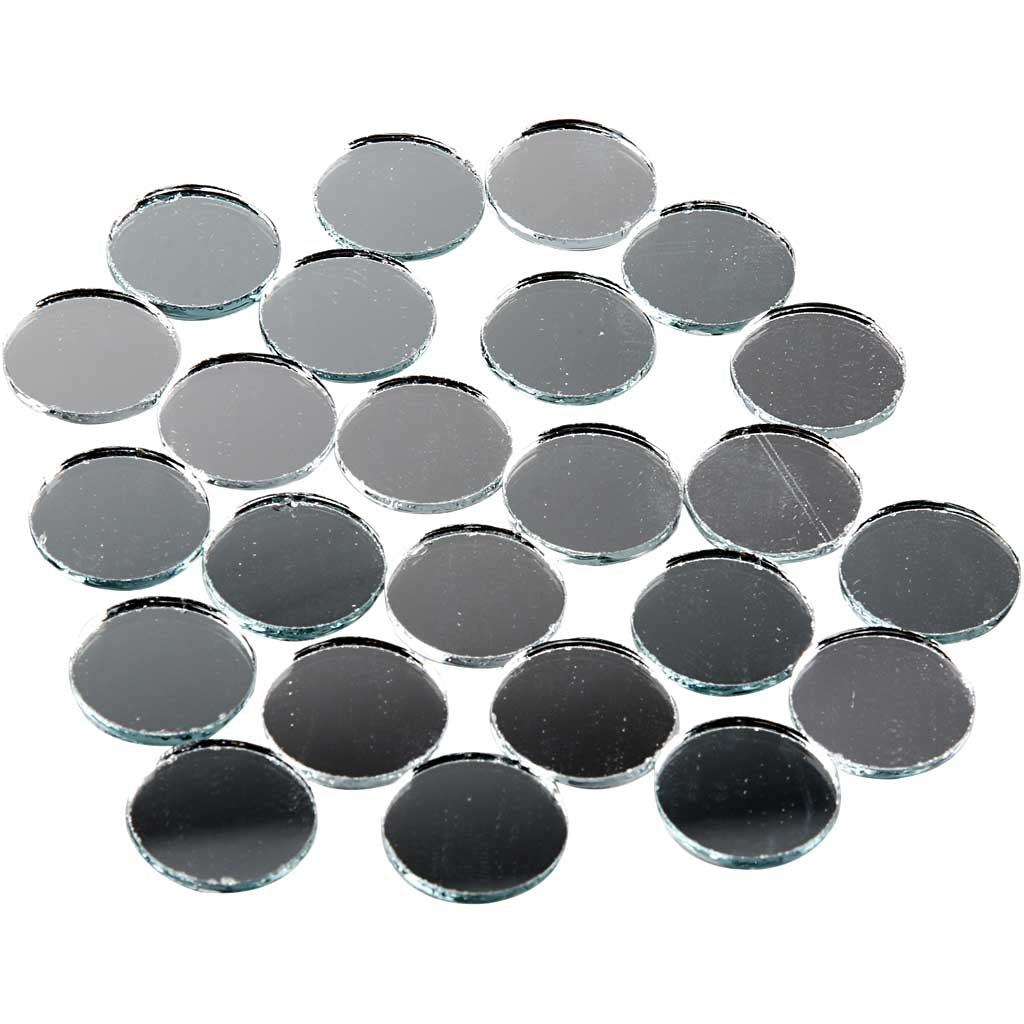 Mirror Mosaic Tiles, round, dia. 18 mm, thickness 2 mm, 400 pc