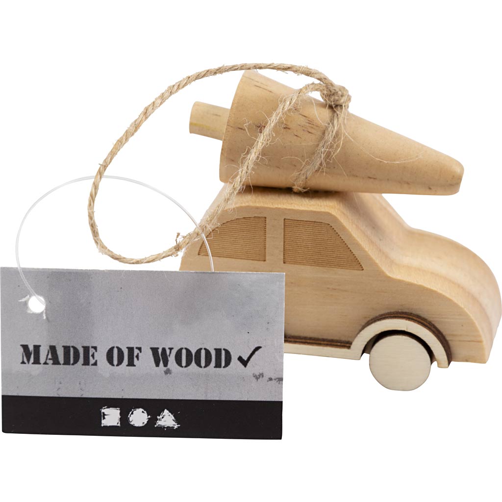 Car with Christmas tree, H: 6 cm, L: 6 cm, W: 3,5 cm