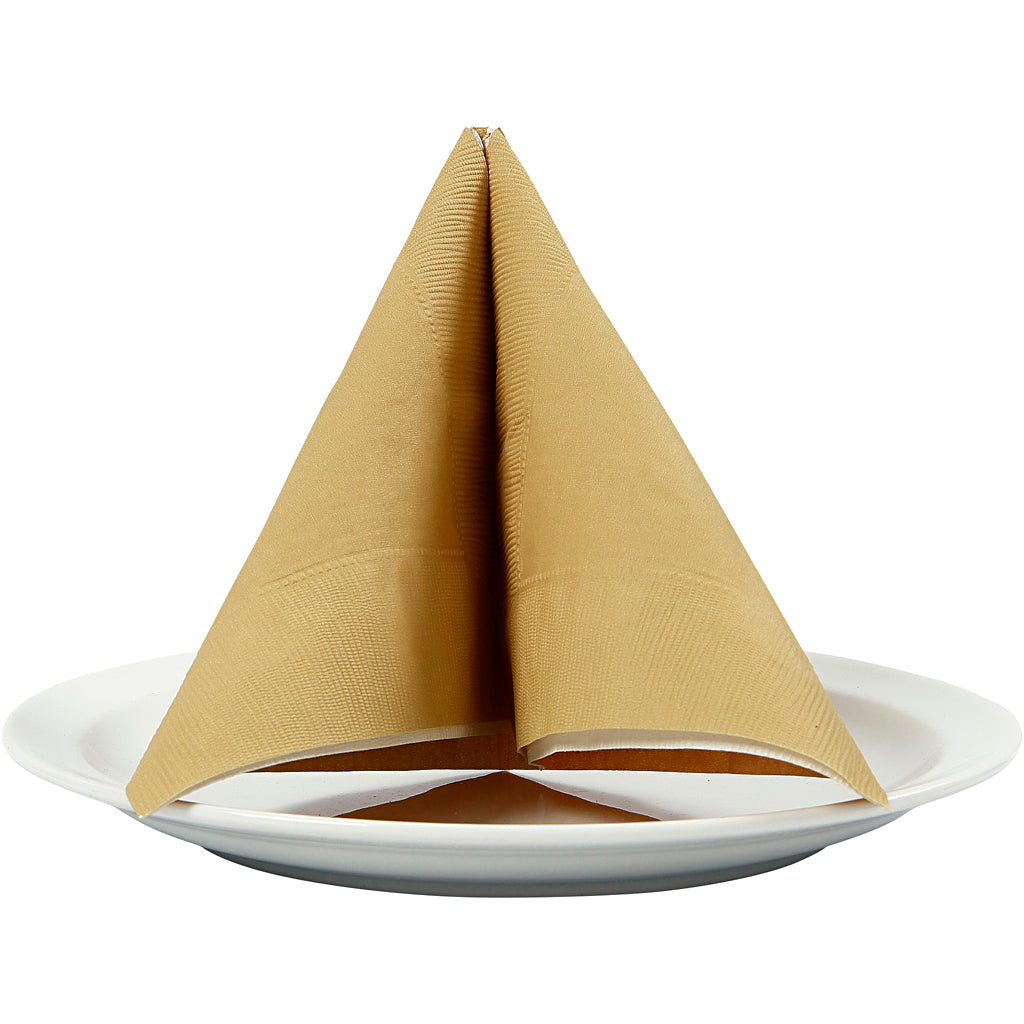 Table Napkins, size 40x40 cm, 60 g, gold, 20 pc