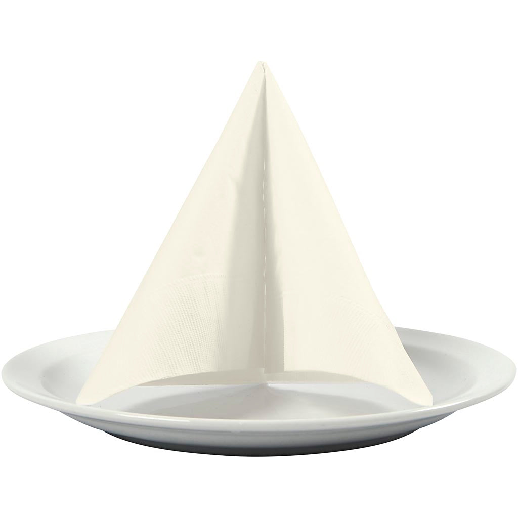 Table Napkins, white back, size 33x33 cm, off-white, 20 pc