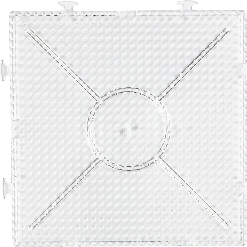 Peg Board, large square, size 15x15 cm, medium, clear