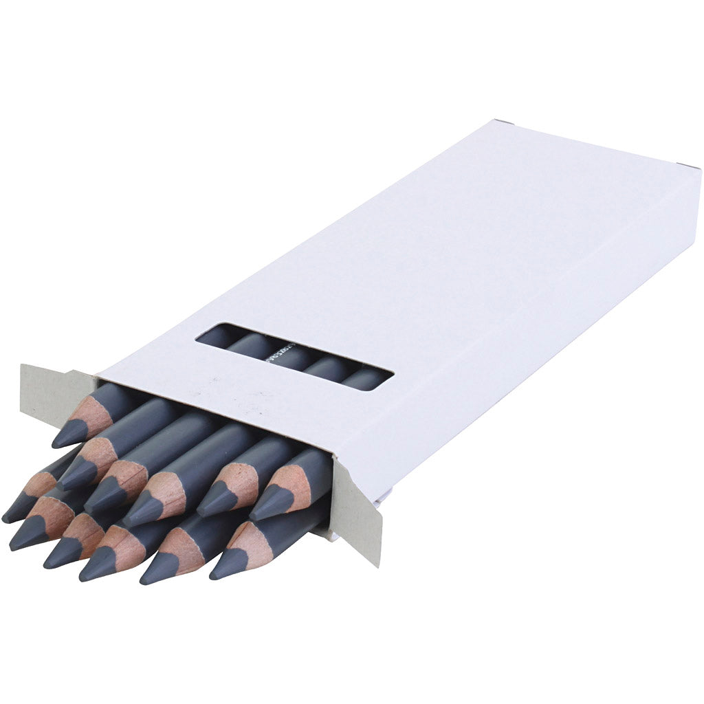 edu Jumbo Coloured Pencils, thickness 10 mm, lead 6,25 mm, grey, 12 pc
