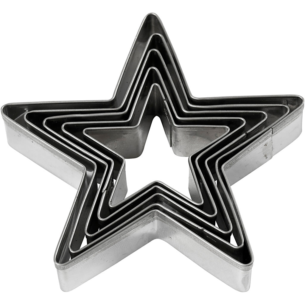 Cookie Cutters, star, size 8 cm, 5 pc