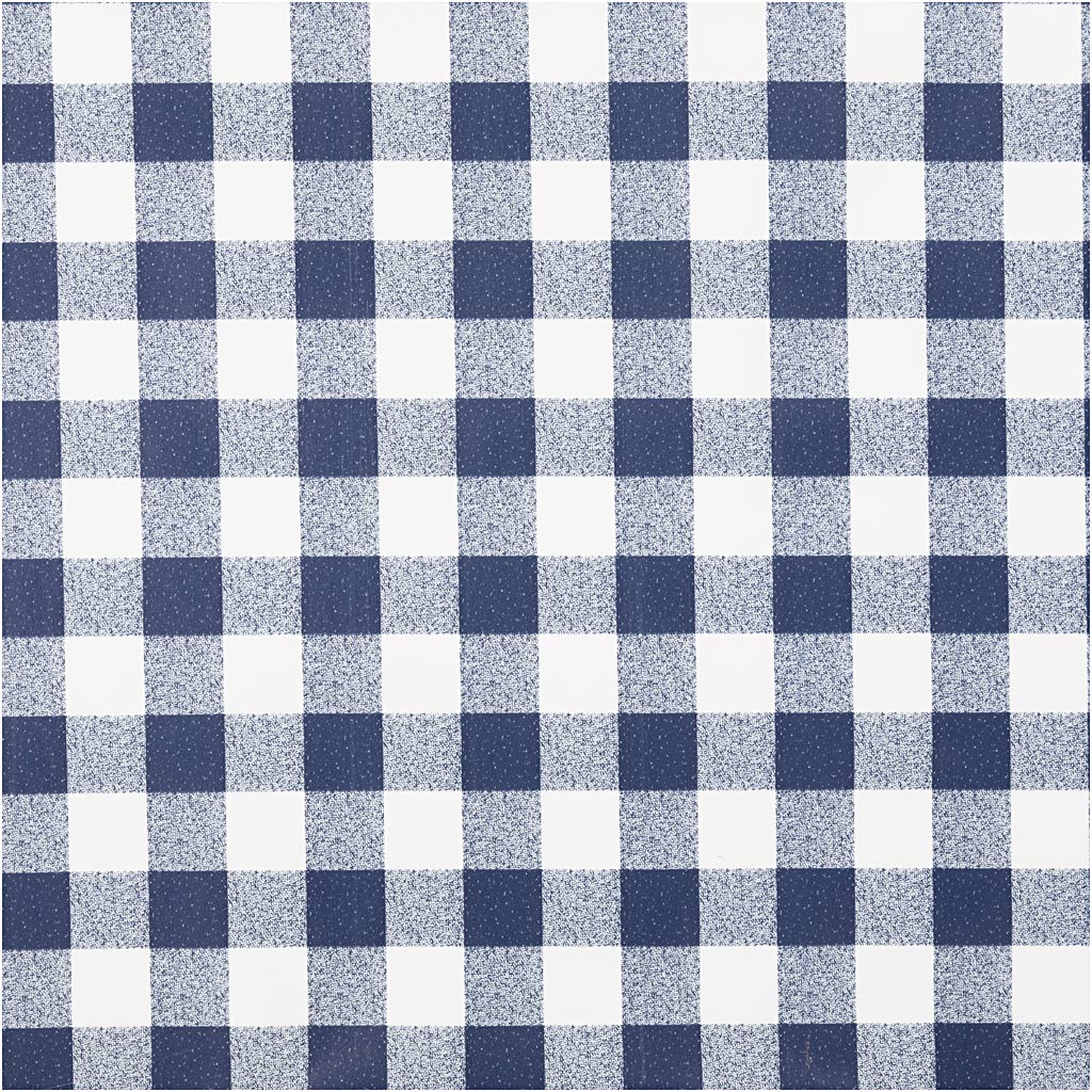 Oilcloth, check, W: 140 cm, blue, white, 20 m/ 1 roll