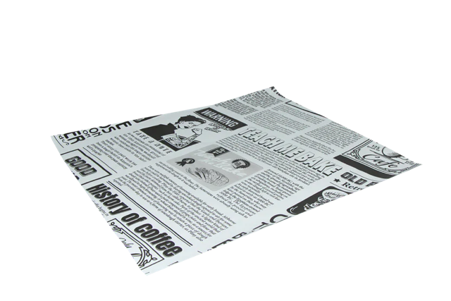 Hamburger Wrapping paper greaseproof 33x38cm FSC®Mix newspaper White (2.000 pcs)