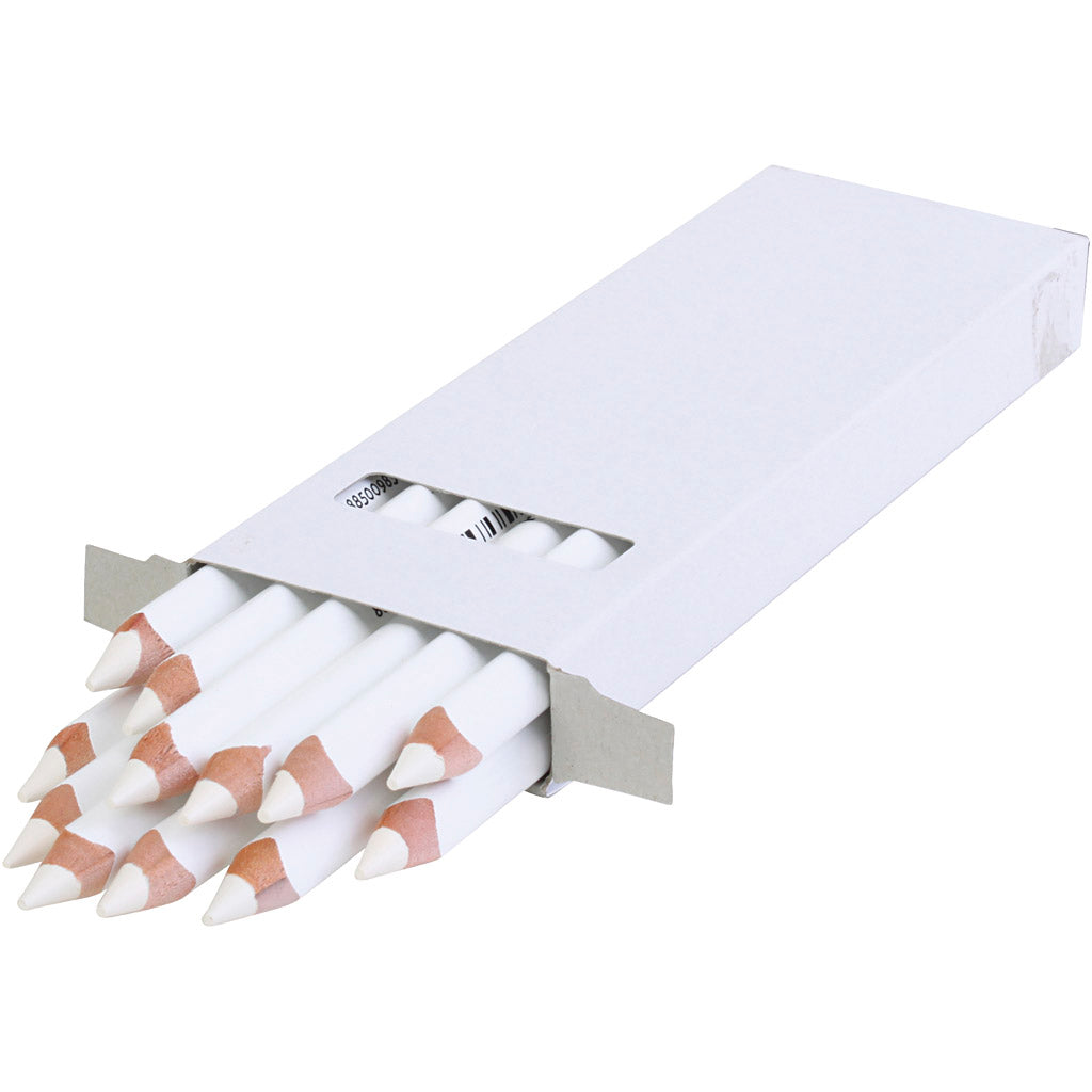edu Jumbo Coloured Pencils, thickness 10 mm, lead 6,25 mm, white, 12 pc