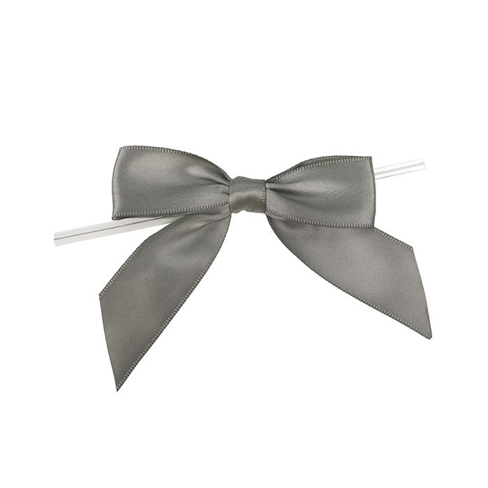 Bows Pre-tied 8,9 cm Grey