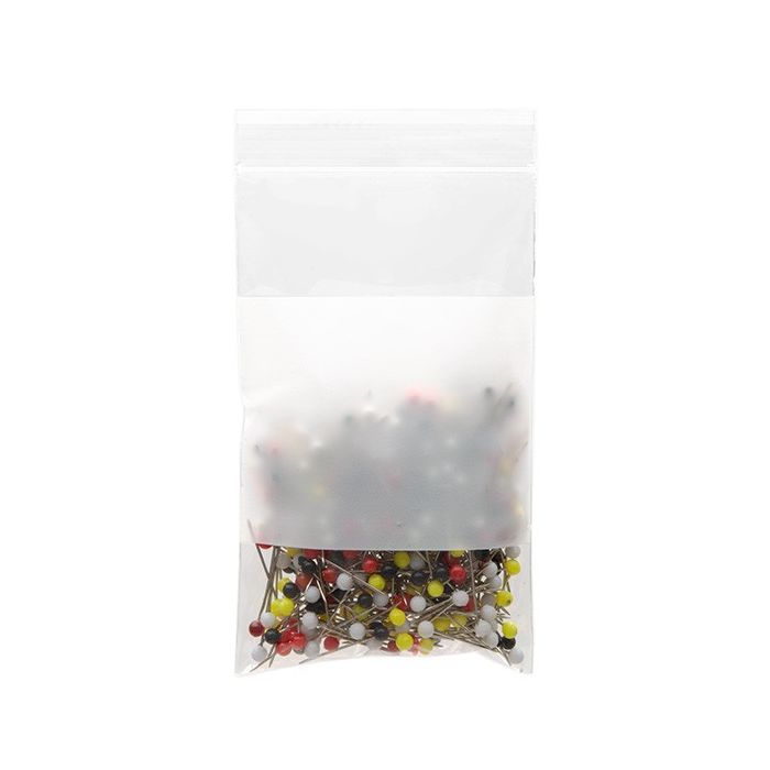 Grip Seal Bags with Write-on-Panel 7.5x12.5cm Crystal Clear PP 50 micron