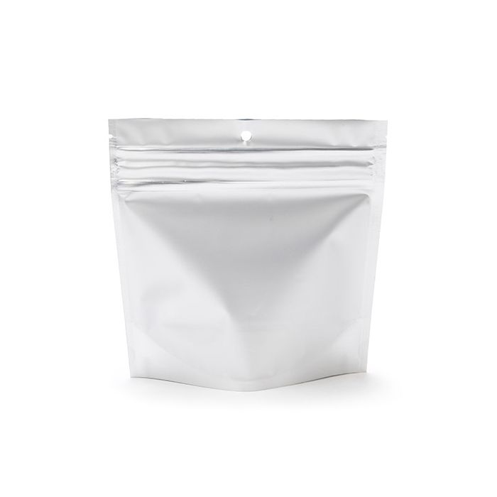 Child Resistant Pouch Bags Matte Silver 15,2x6,4x15,2cm