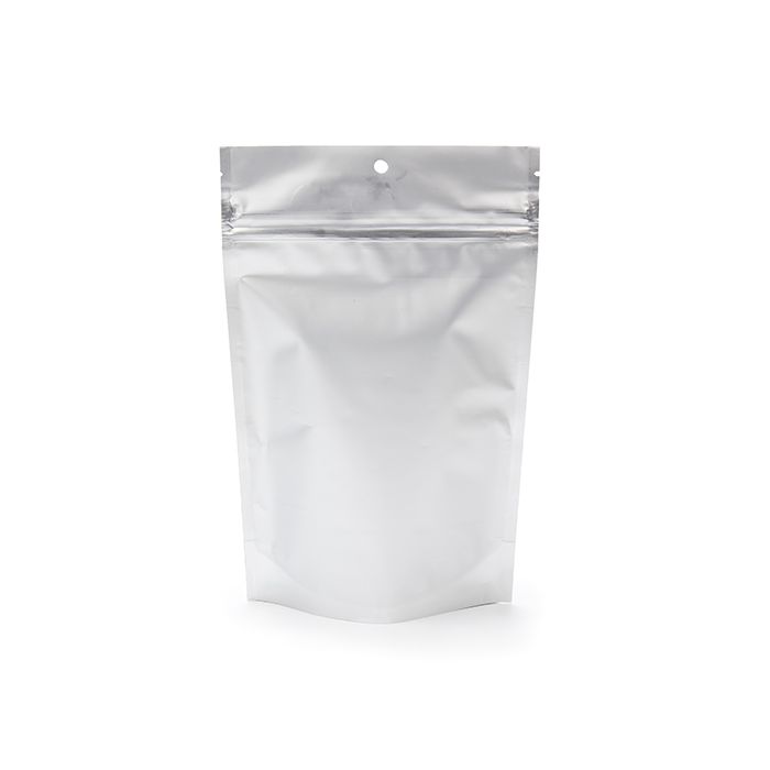 Child Resistant Pouch Bags Matte Silver 14,9x6,4x23,2cm