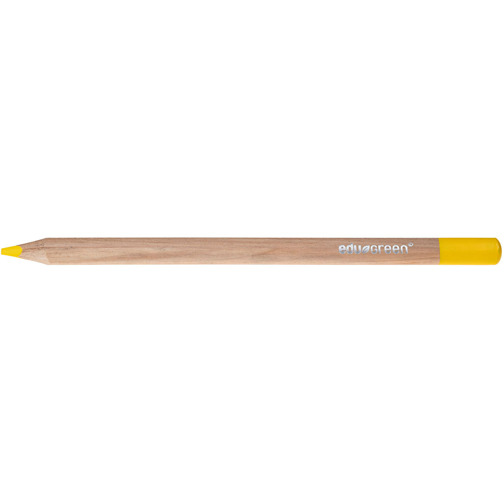 Edugreen Jumbo Coloured Pencils, lead 5 mm, yellow, 10 pc