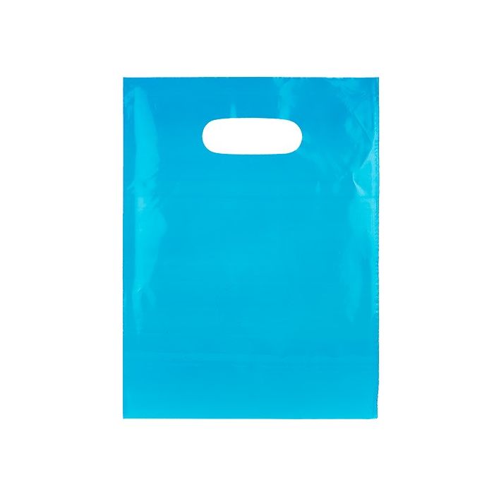 Plastic Carrier Bags Blue 30.5x38.1cm PE 60 micron