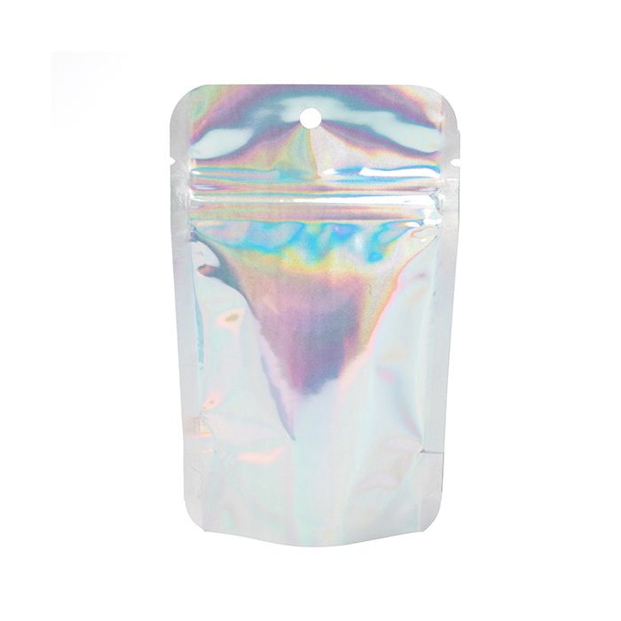 Stand Up Pouches Iridescent/Holographic 7,9x5,1x13cm With Hanghole