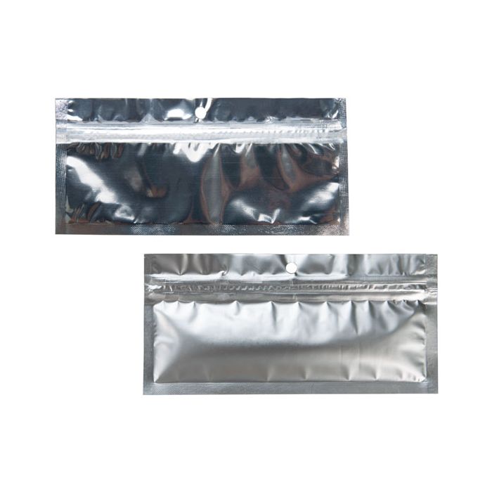Grip Seal Bags Transparent/Silver 14x4.5cm Metallised
