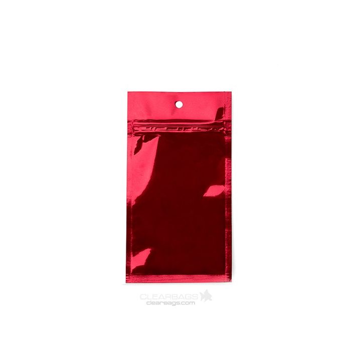 Grip Seal Bags Red 7.6x11.4cm Metallised