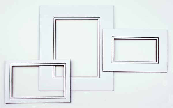 Mount Board Double thick White/Black 40.6x50.8cm with 27x34cm Window
