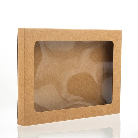 Kraft Gift Boxes with Window 10.2x1.4x13.8cm