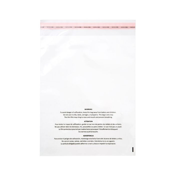 Plastic Bags with Suffocation Warning 27.9x35.6cm Reclosable