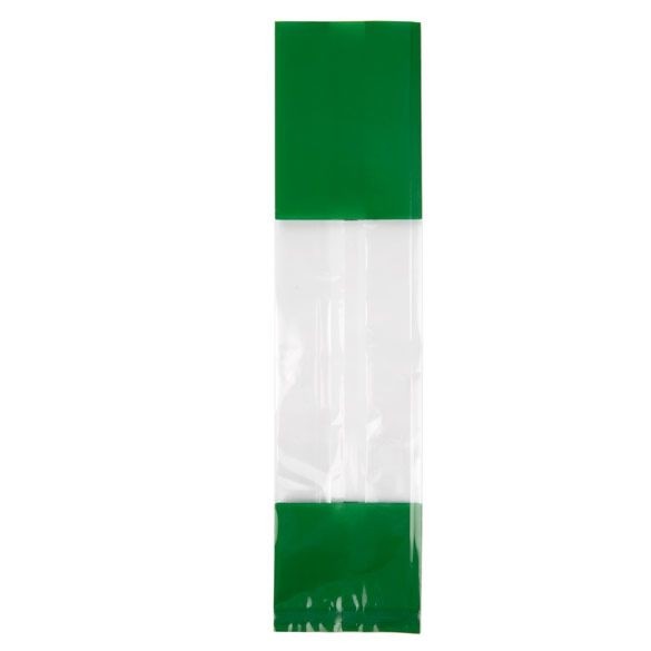 Printed Bags Green 6.7x4.8x27.3cm with side gusset