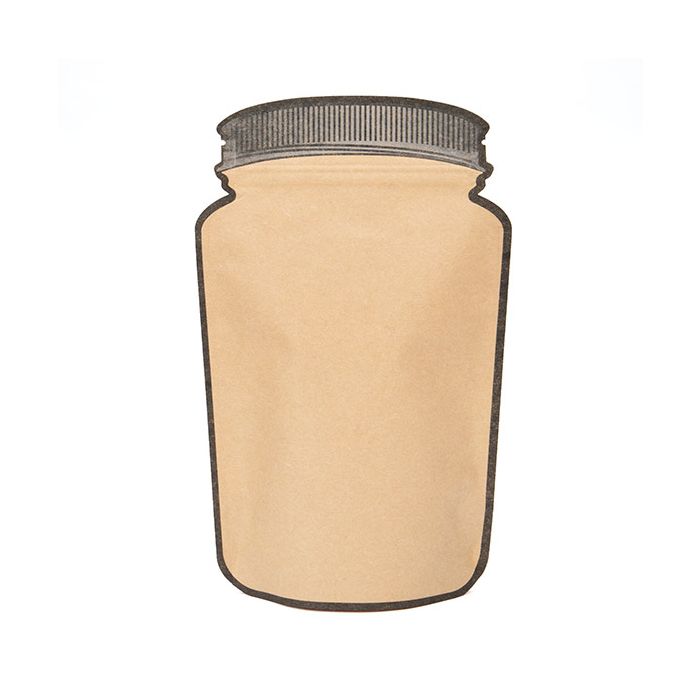 Mason Jar Shaped Pouch Kraft 13x7,6x20,6 cm